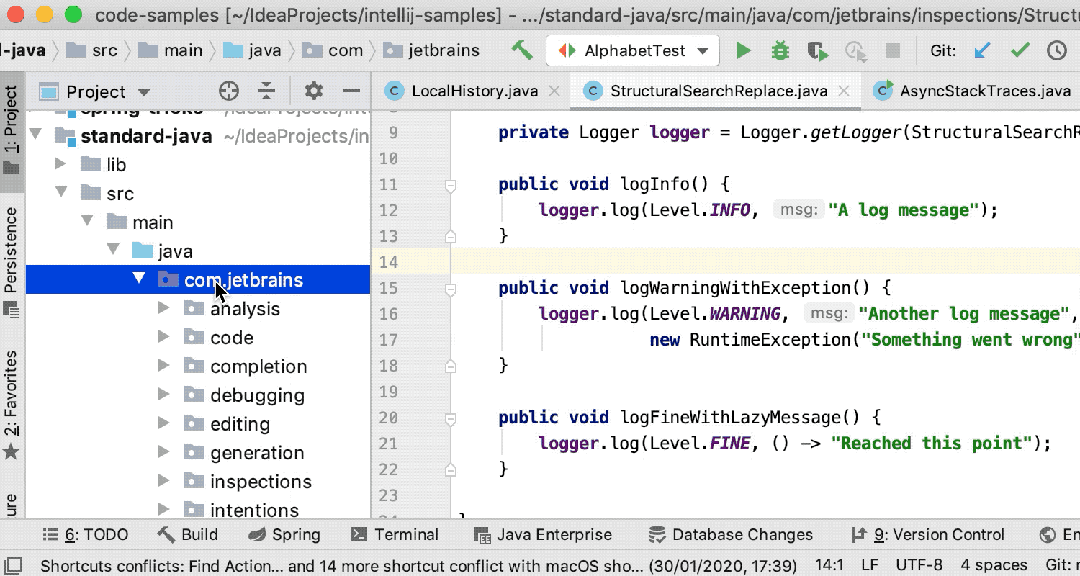 IDE 中的本地历史记录窗口