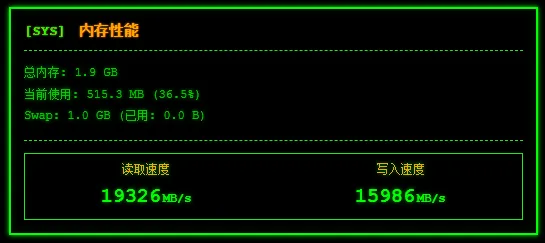 内存性能测试结果