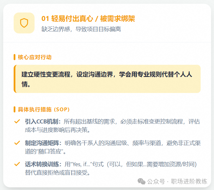 应对缺乏边界感的核心行动与SOP措施卡片