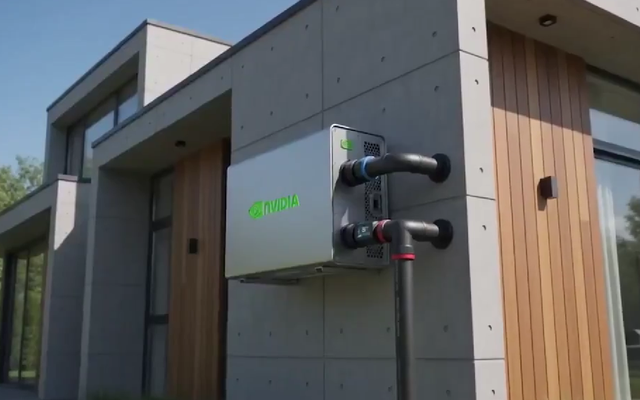 NVIDIA壁挂式算力设备安装在建筑外墙