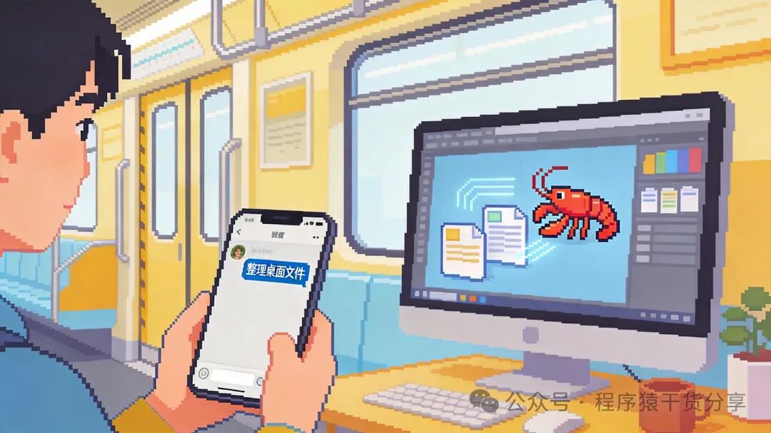 微信远程操控AI整理桌面文件示意图