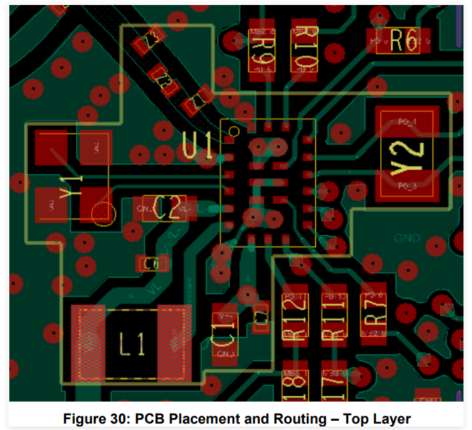 FCQFN24 PCB 顶层布局布线图