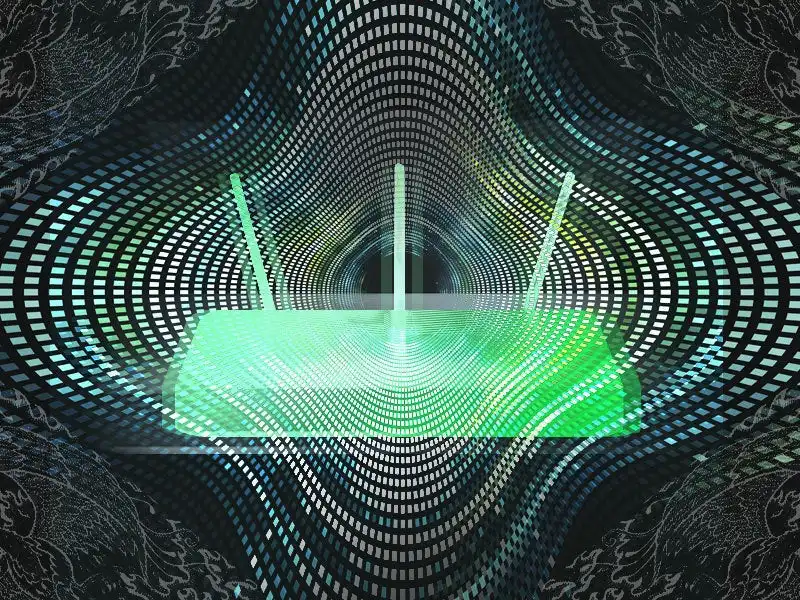 发光的无线路由器示意图