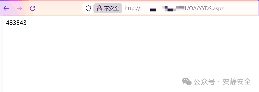 访问上传的ASPX文件，显示随机数483543