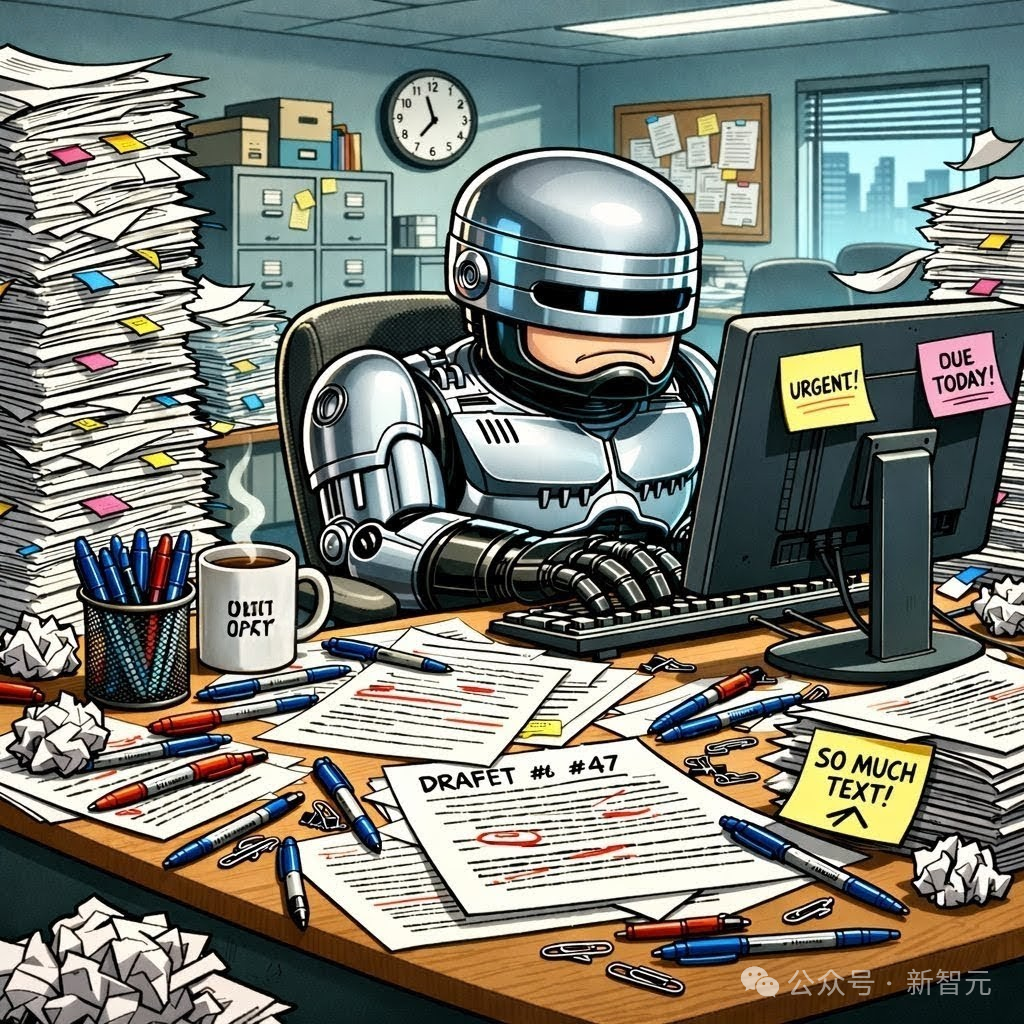 卡通插图：被琐碎工作淹没的“打工人”