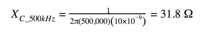 500kHz时电容电抗的计算