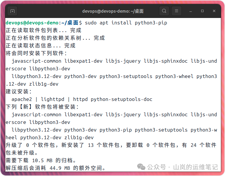 安装python3-pip包