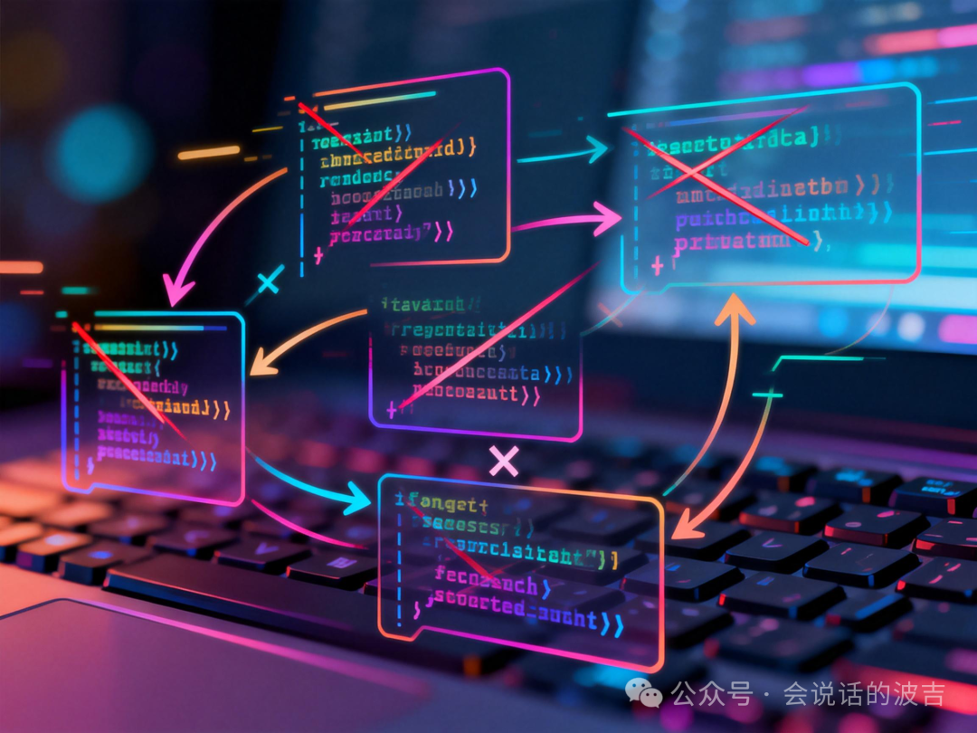 代码调试与混乱视觉图