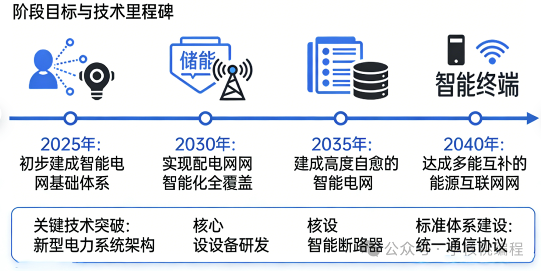 智能电网发展阶段与技术里程碑图