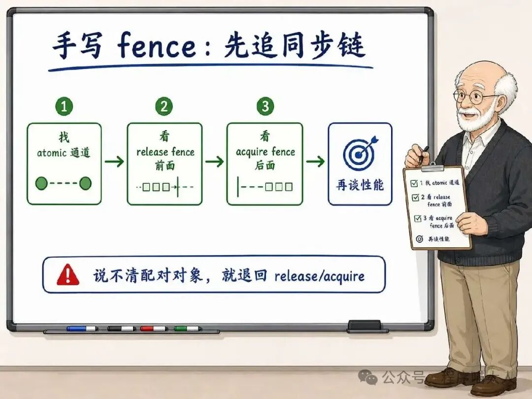 手写 fence 的同步链审查流程