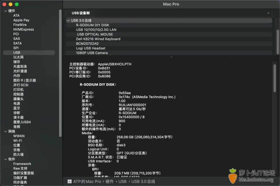 USB设备树详细信息