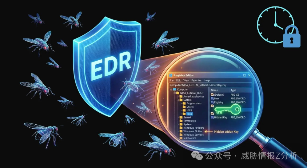 EDR防护与隐蔽注册表修改示意图