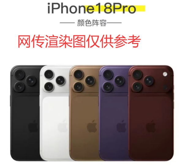 iPhone 18 Pro颜色渲染图