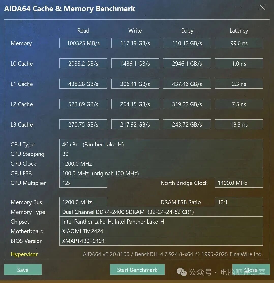 AIDA64内存与缓存测试