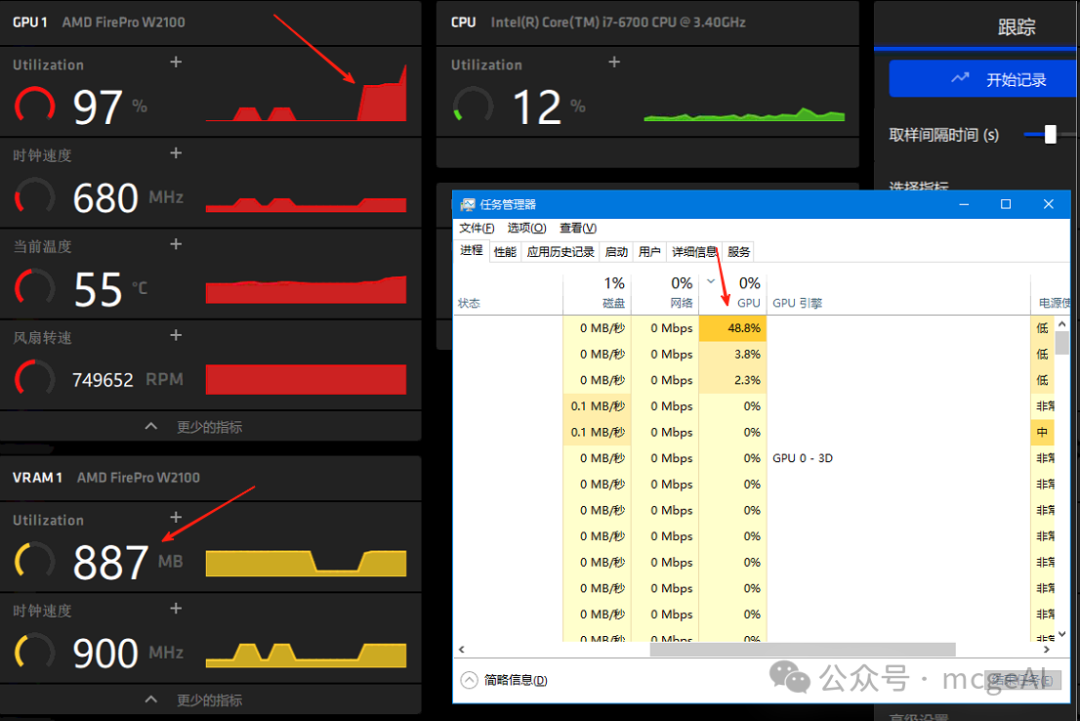 GPU资源占用监控图
