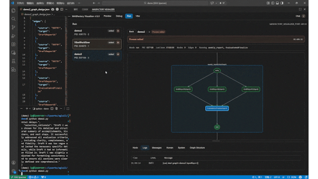 MASFactory 运行时监测与追踪界面