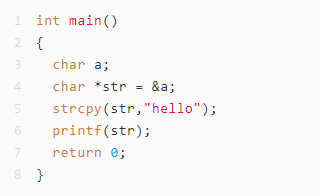 C语言代码示例:strcpy未分配内存错误