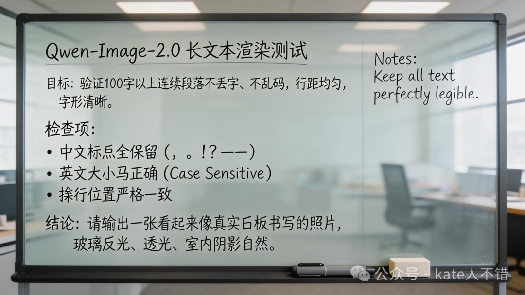 Seedream 5.0 Preview 生成的实拍白板文字渲染测试结果