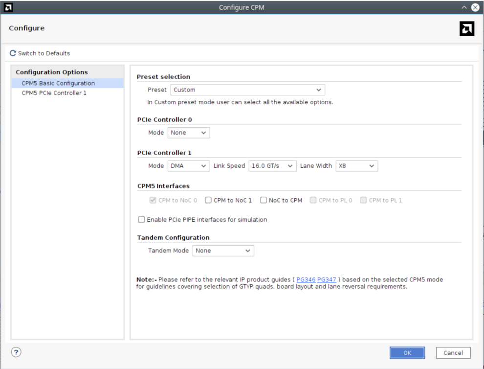 CPM 基础配置界面