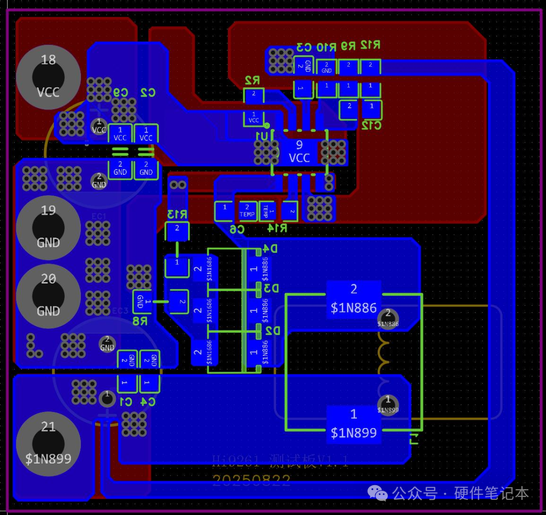Demo板PCB底层布局图