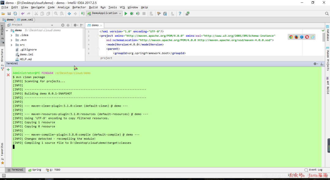 IDEA中执行mvn clean package命令