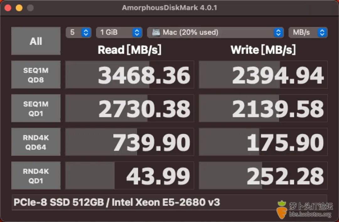 AmorphousDiskMark磁盘基准测试结果