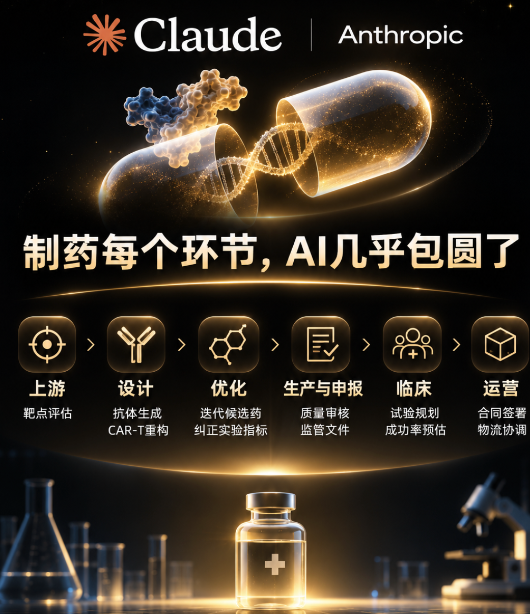 制药全流程AI应用概览图
