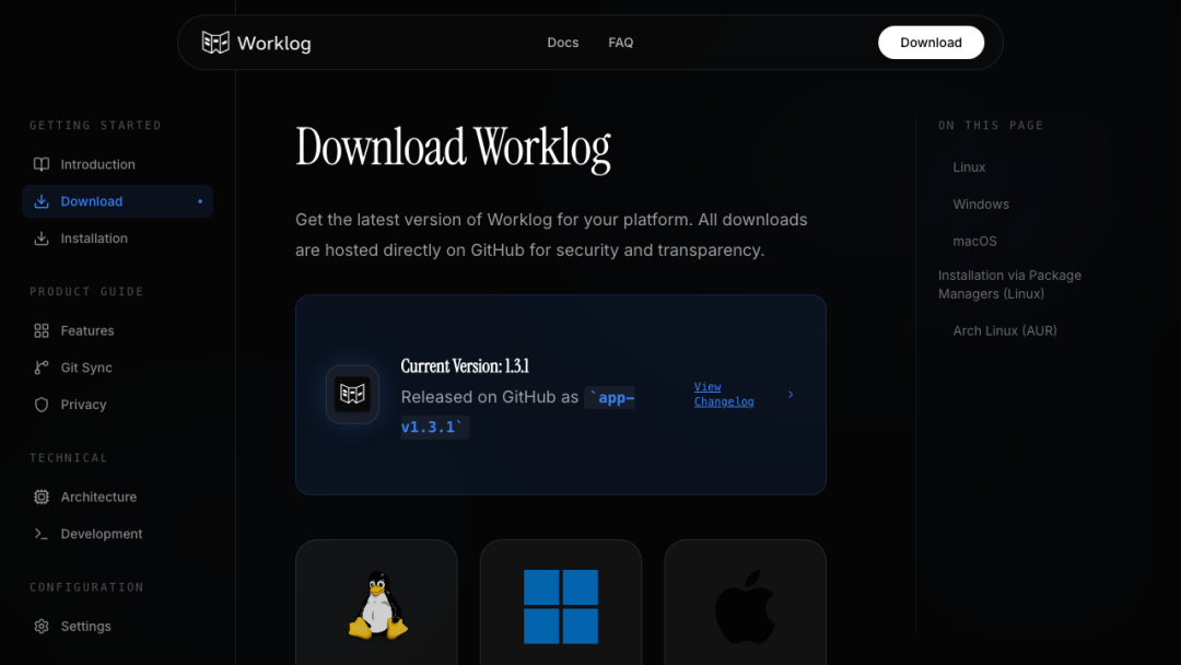 Worklog 下载页面