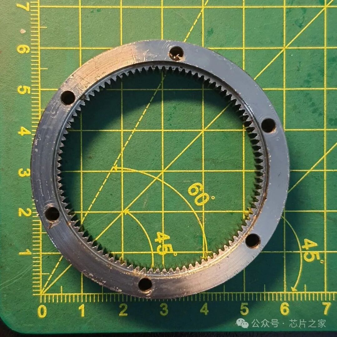 带角度刻度的环形齿轮测量图