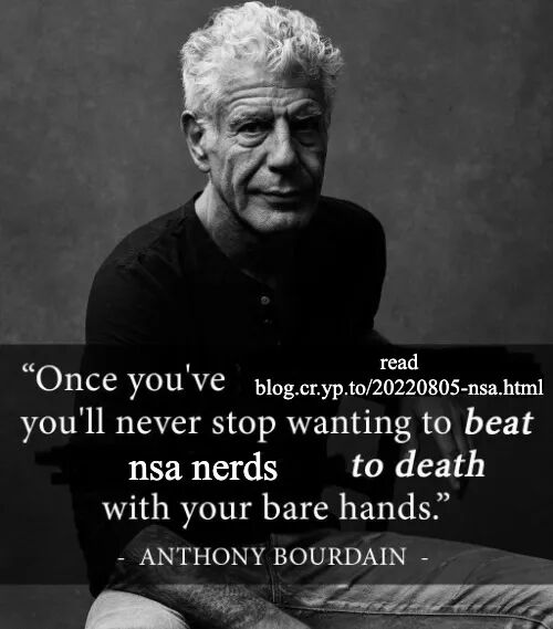 Anthony Bourdain 关于对抗 NSA 的黑白肖像引文