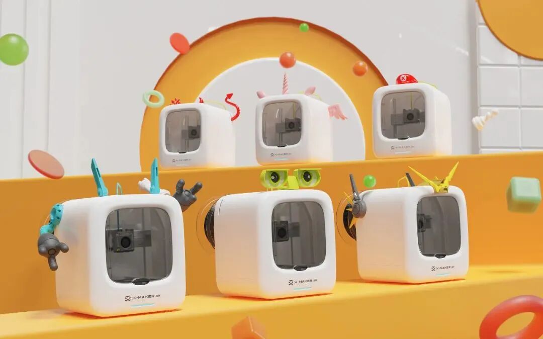 六台X-MAKER 3D打印机陈列