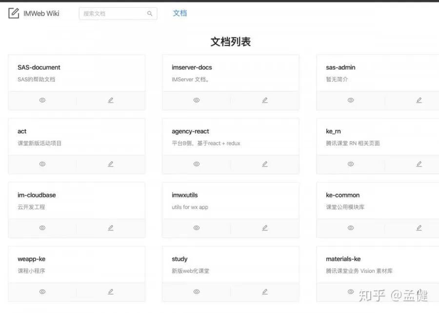 IMWeb 团队 Wiki 文档列表