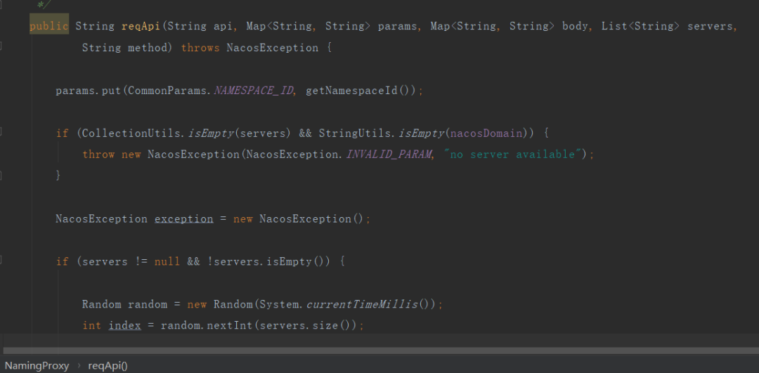 reqApi 方法入口及参数