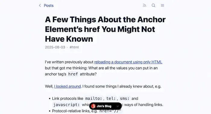 关于HTML锚点元素href属性的博客文章