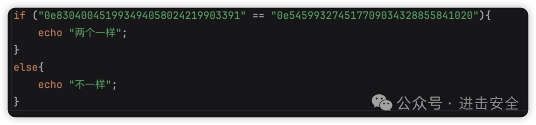 验证MD5弱比较的PHP代码