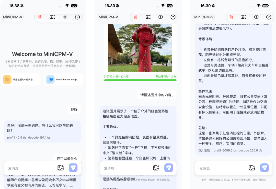 MiniCPM-V识别消防栓图片的详细描述能力展示
