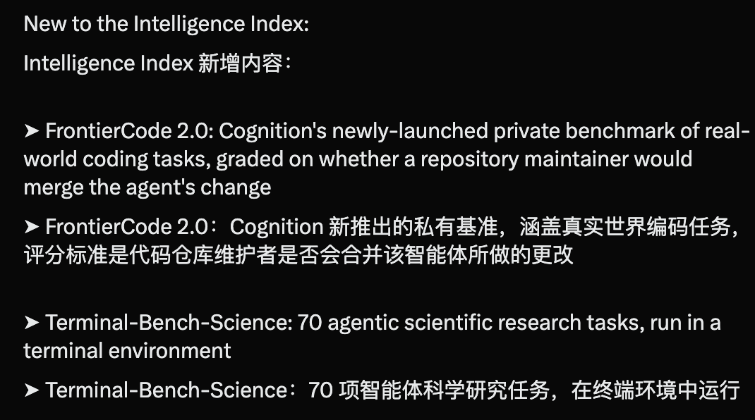 Intelligence Index v5 新增基准说明