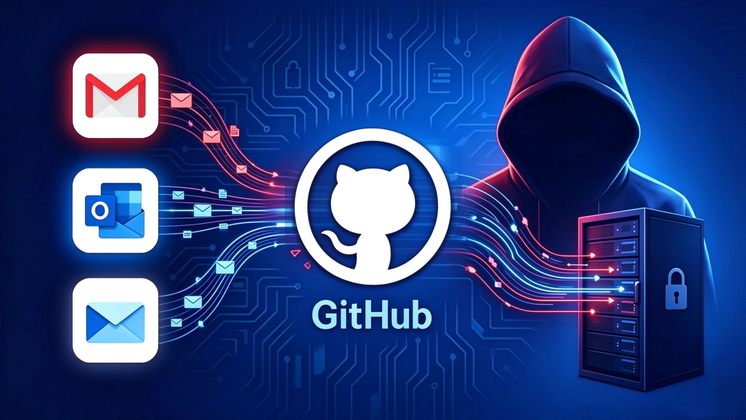 GitHub 邮件账户安全主题插画