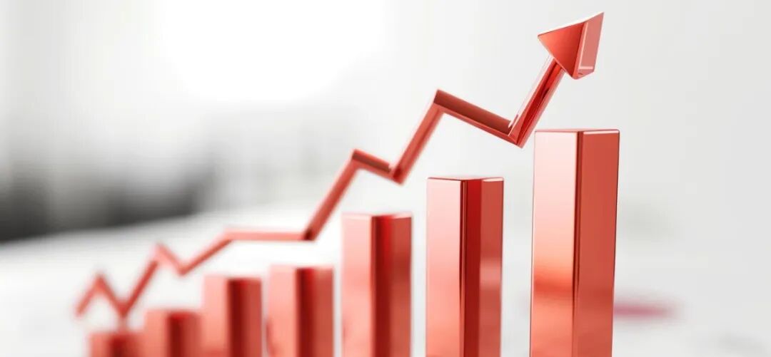 增长趋势柱状图与向上箭头,象征市场与需求的快速增长