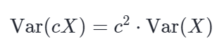 方差的线性变换性质公式:Var(cX) = c² · Var(X)