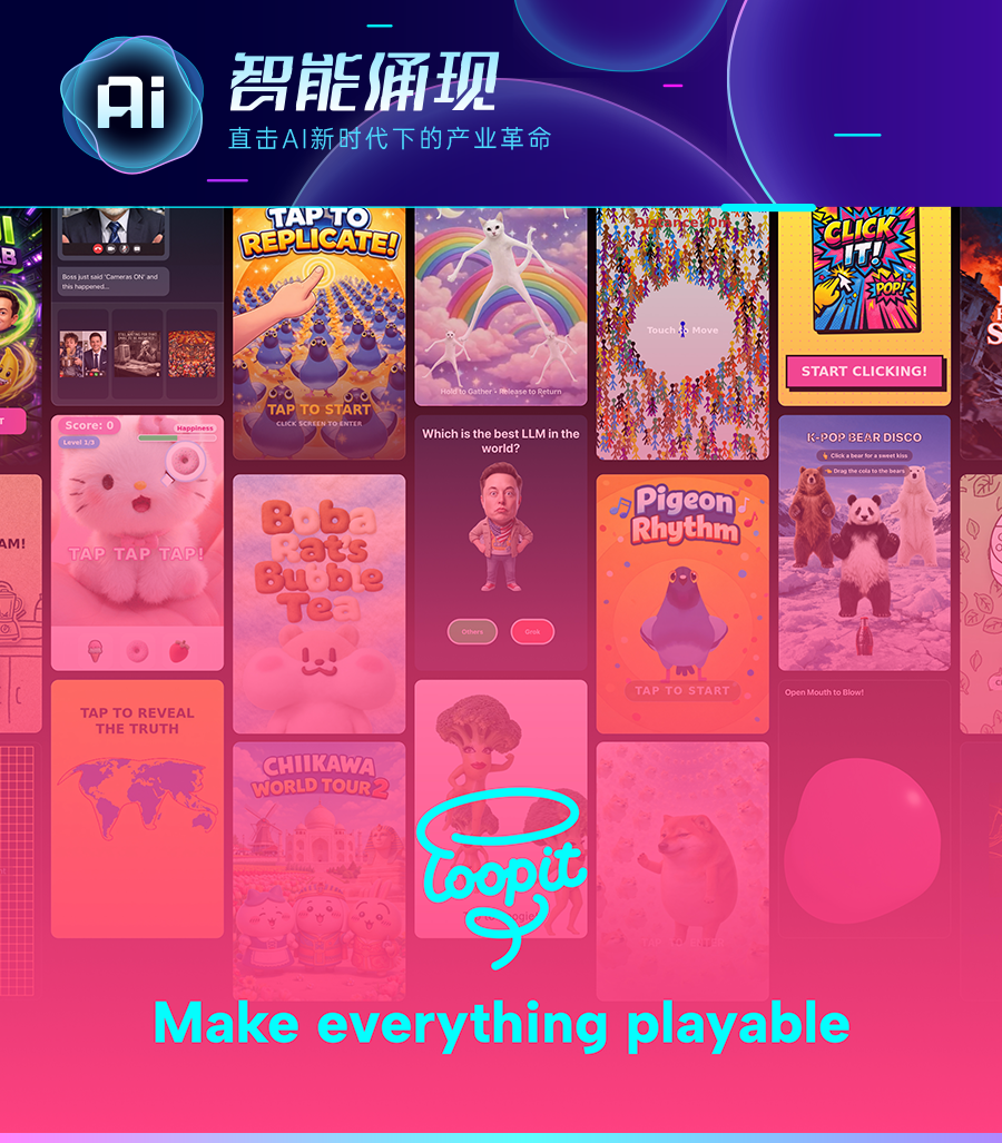 Loopit AI互动内容概念海报