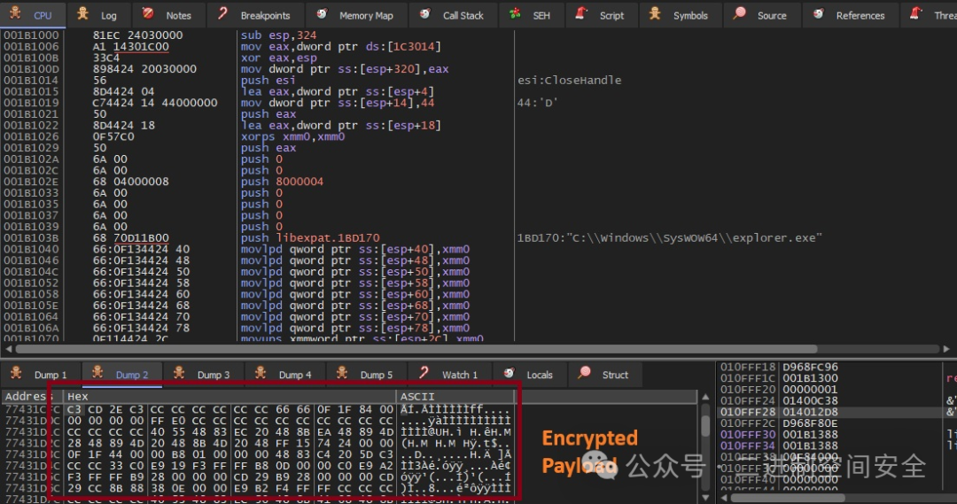 内存中提取的加密Payload