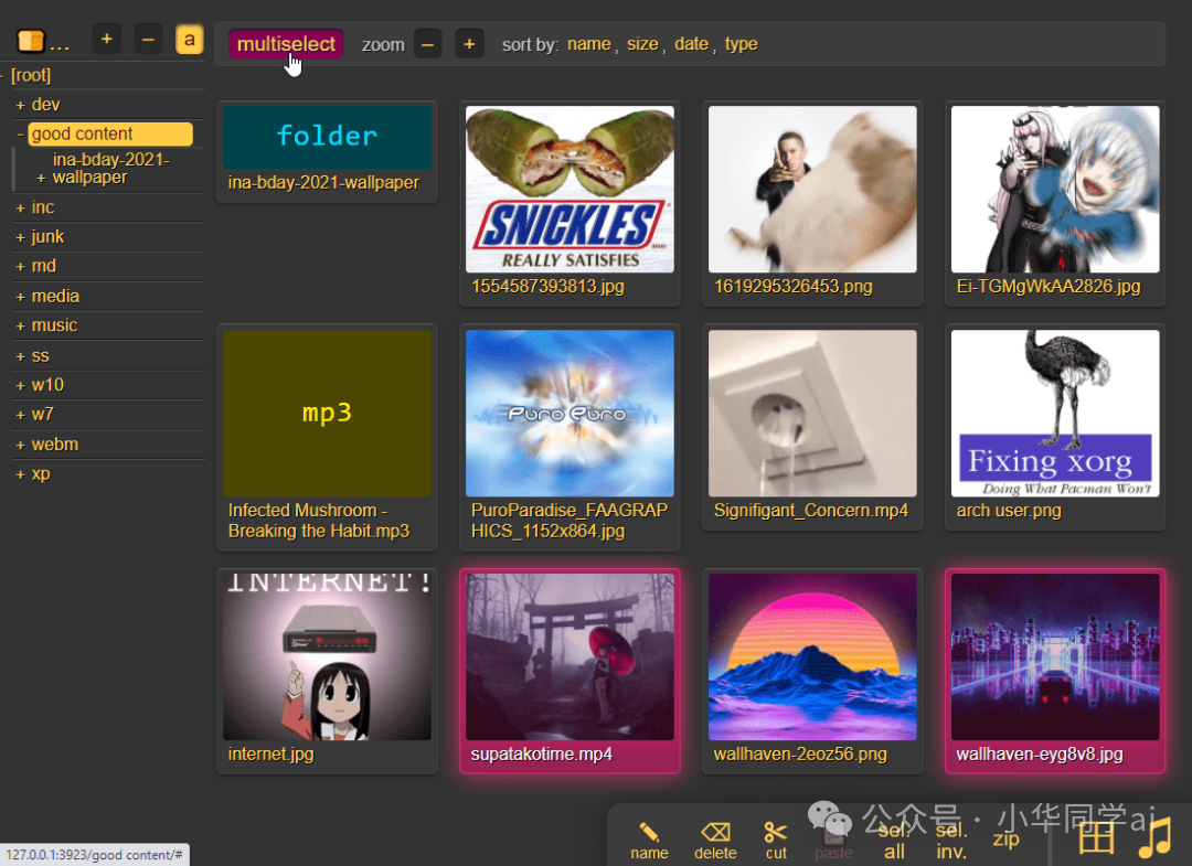 Copyparty文件管理器界面