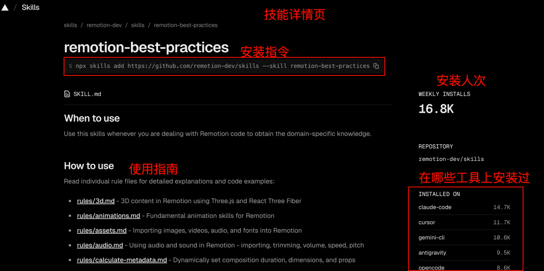 Remotion技能详情页