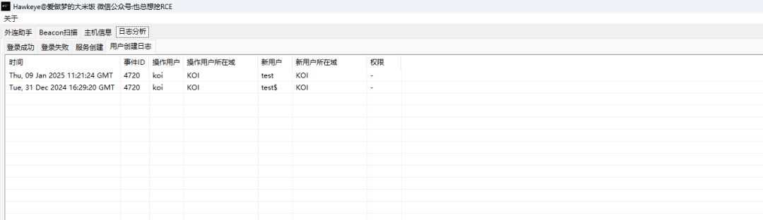 Hawkeye 用户创建日志分析界面