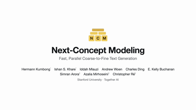 NCM与自回归、扩散语言模型的生成速度对比演示