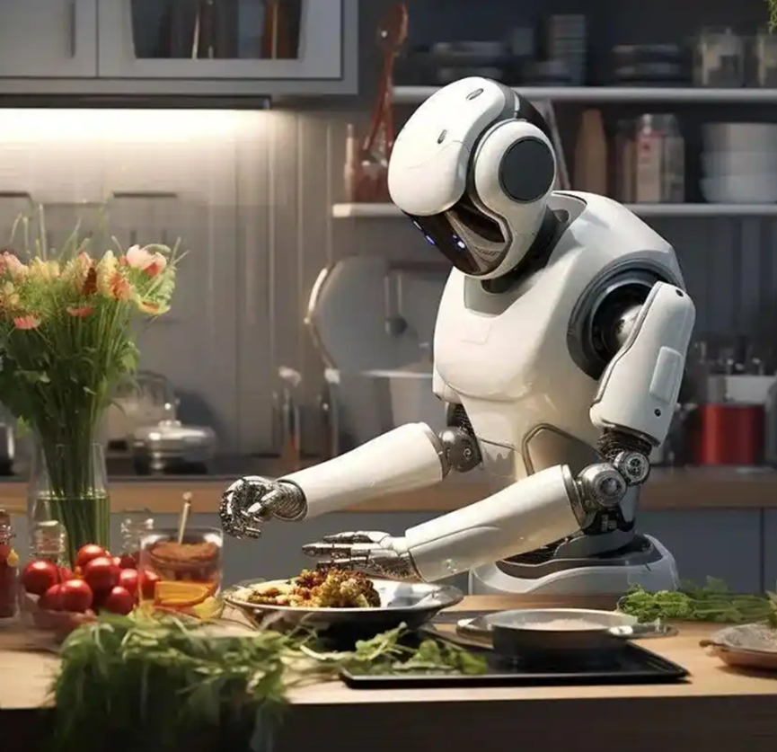 机器人在厨房料理