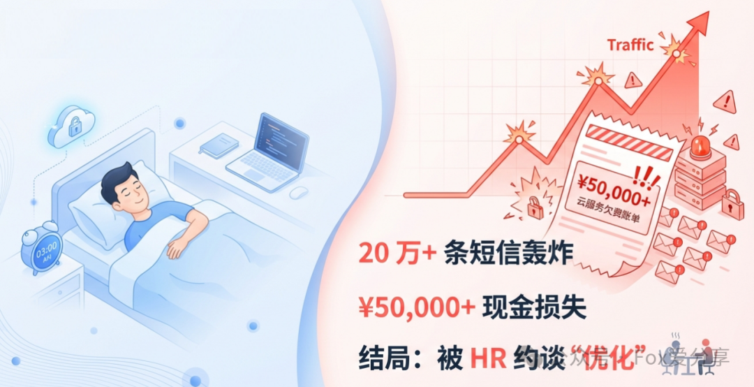 短信轰炸导致云服务账单激增的插画