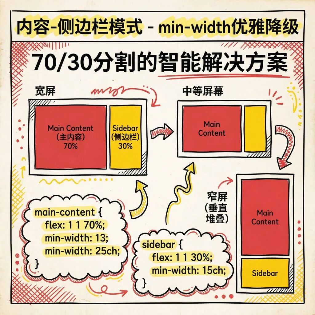 Flexbox内容侧边栏响应式布局模式