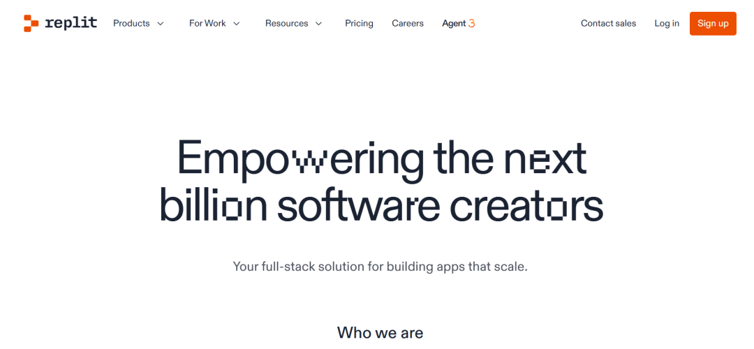 Replit官网首页截图